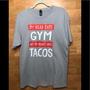 Size Large M&O Gold Brand Gray T-Shirt Taco